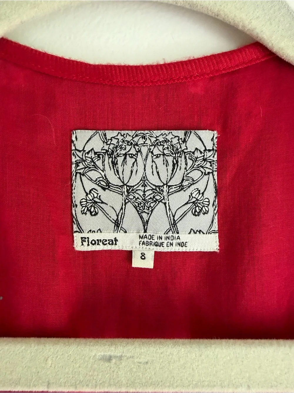 Anthropologie Floreat Embroidered Floral Short Sleeve Boho Blouse Size 8